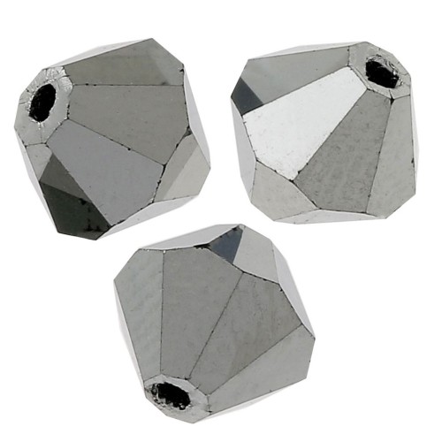 Biconi Preciosa 5 mm - MC Bead Rondell - Jet Hematite Full x12