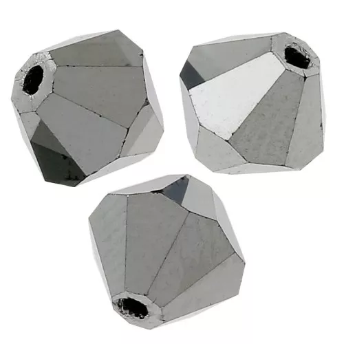 Biconi Preciosa 5 mm - MC Bead Rondell - Jet Hematite Full x12