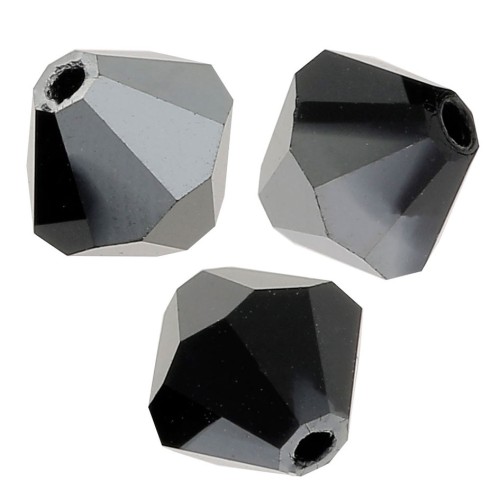 Biconi Preciosa 5 mm - MC Bead Rondell - Jet Hematite Half x12