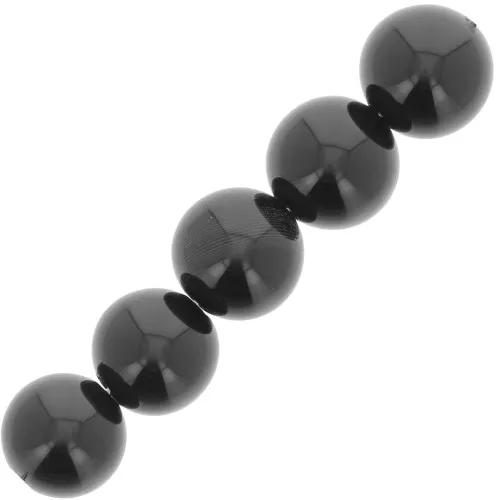 35 Perline Agata Onice Nero Opaco 10mm - Pietre Naturali Per Gioielli