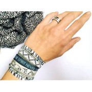 Nastri fiore Turchese fondo Verde x 5m