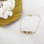 Distanziatore rettangolo arrotondato 21x6 mm - Placcato oro 3 micron x1