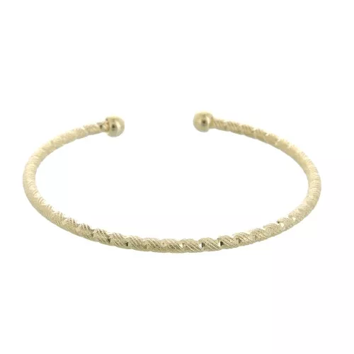Biacciale giunco diamantato 2.6x160 mm - Placcato oro 3 micron x1