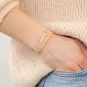 Biacciale giunco diamantato 2.6x160 mm - Placcato oro 3 micron x1