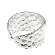 Anello martellato regolabile per cabochon 8 mm - Argentato x1