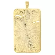 Pendente carta dei tarocchi - La luna- con Ossido di zirconio 34x18 mm - Dorato Cristallo x1