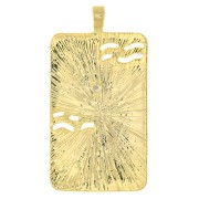 Pendente carta dei tarocchi -Il Sole - con  Ossido di zirconio 34x18 mm - Dorato -Cristallo x1