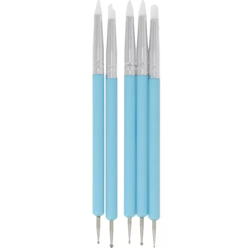 Set di 5 strumenti di modellazione in silicone - Blu - Bianco