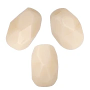 Perla a forma di oliva sfaccettate 6x4 mm - Beige opaco x25