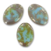 Olive piatte mm. 20x14 Turquoise Picasso x5|raw }}