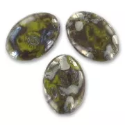 Olive piatte mm. 20x14 Opaque Olivine Picasso x5