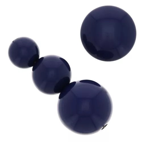 Assortimento di 26 perle tonde 8-10-14 mm e 2 cabochon in resina - Blu marina