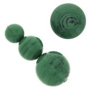 Assortimento di 26 perle tonde 8-10-14 mm e 2 cabochon in resina - Malachite