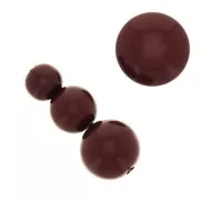 Assortimento di 26 perle e 2 cabochon in resina opaca 6-8-10mm -Feccia di vino