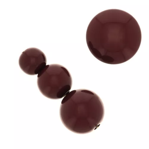 Assortimento di 26 perle e 2 cabochon in resina opaca 6-8-10mm -Feccia di vino