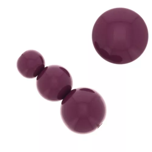Assortimento di 26 perle e 2 cabochon in resina opaca 6-8-10mm -Melanzana