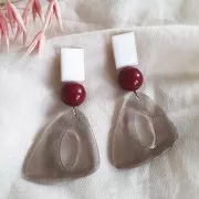 Perla in resina Opaca 14 mm - Melanzana x1