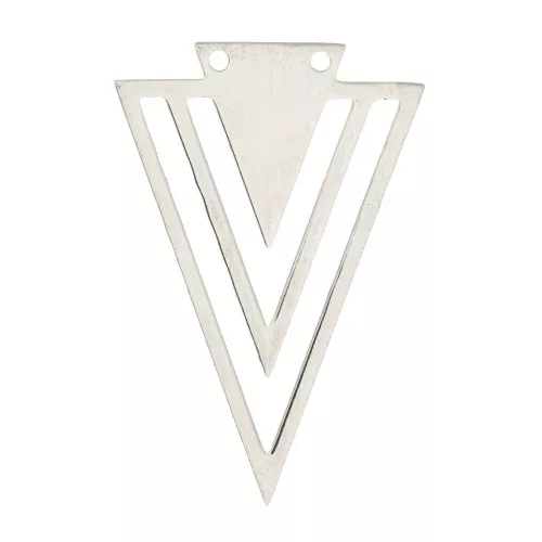 Pendente 2 fori triangolo scavato 36x24 mm - Acciaio inossidabile x1