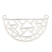 Distanziatore mezzo cerchio traforato per collana 31x18mm- Acciaio inossidabile x1