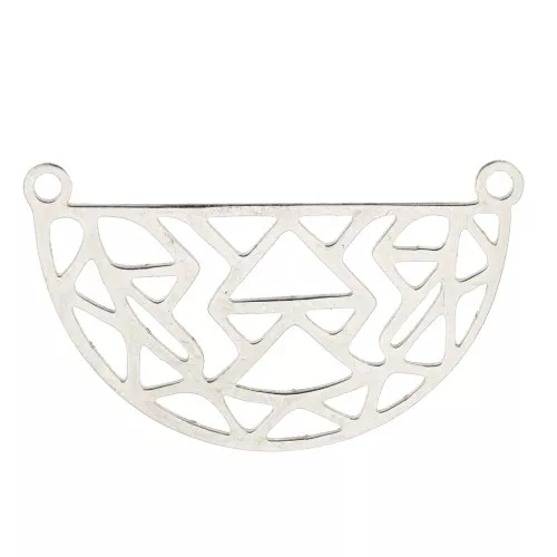 Distanziatore mezzo cerchio traforato per collana 31x18mm- Acciaio inossidabile x1