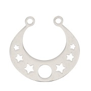 Distanziatore mezza luna per collana stella 19x2mm- Acciaio inossidabile x1|raw }}
