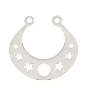 Distanziatore mezza luna per collana stella 19x2mm- Acciaio inossidabile x1