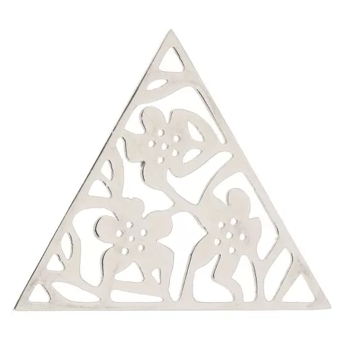 Distanziatore- pendente triangolo traforato fiore 17x1- Acciaio inossidabile x1