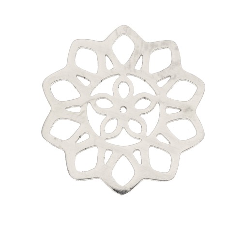 Distanziatore a rosetta con motivo traforato, 14 mm - Acciaio inossidabile 316L x1
