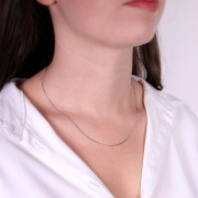 Girocollo maglia serpentina mm.  0.9 Acciaio inox x 43 cm