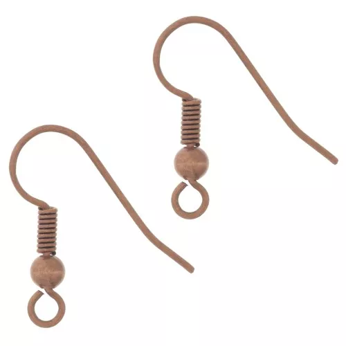 Ganci palline per orecchini mm. 18 rame antico x100