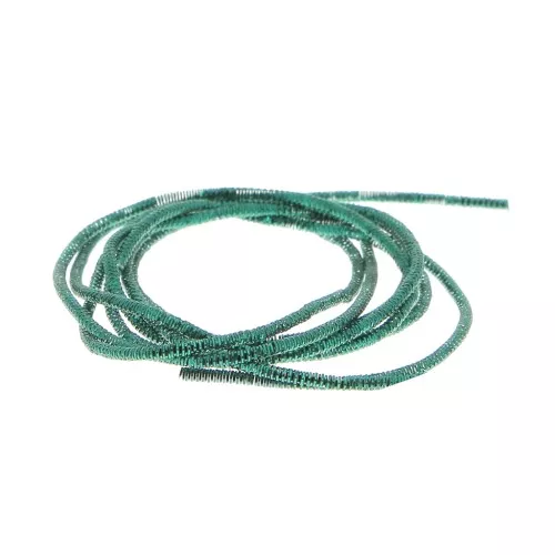 Canna riccia per ricamo - Spille e gioielli ricamati 1 mm - Verde smeraldo x5g