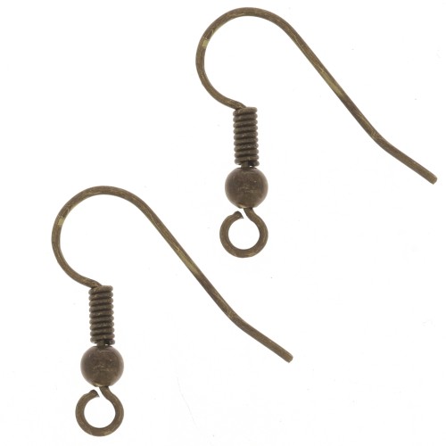 Ganci palline per orecchini mm. 18 bronzo x100