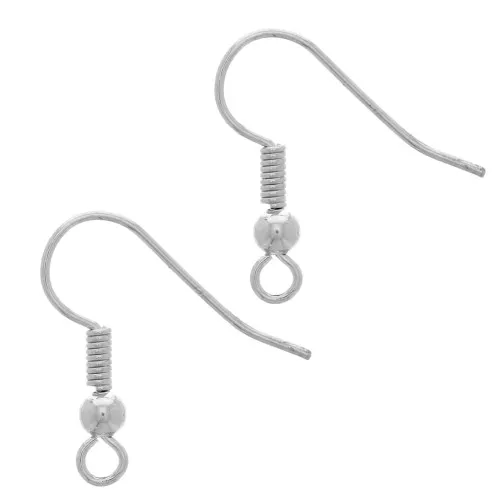 Ganci palline per orecchini mm. 18 Argento x100