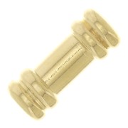 Perle tubi lavorate 9x3.5 mm - Dorato con oro fino x5