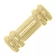 Perle tubi lavorate 9x3.5 mm - Dorato con oro fino x5