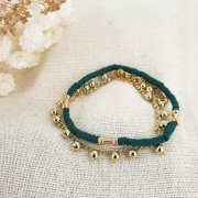 Perle tubi lavorate 9x3.5 mm - Dorato con oro fino x5