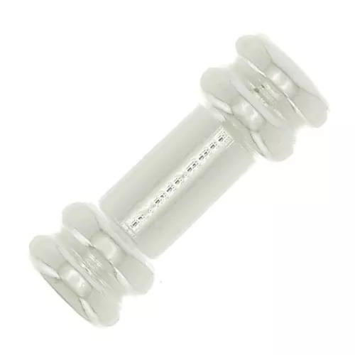 Perle tubi lavorate 9x3.5 mm - Placcatura argento finox5