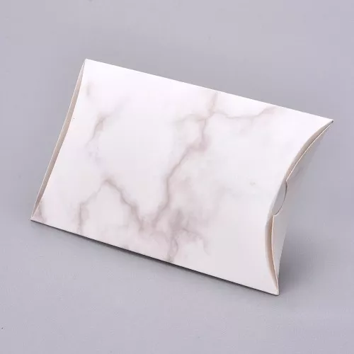 Confezione berlingot in cartone - Marmo 12.5x8x2cm - Bianco - Grigio x1