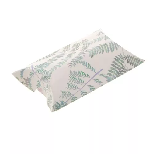 Confezione berlingot in cartone -Foglie 8x5.5x2cm - Bianco - Verde x1