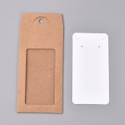 Confezione in cartone con la sua etichetta bijoux 13x6.5 cm - Kraft - Bianco x1|raw }}