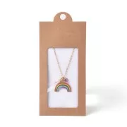 Confezione in cartone con la sua etichetta bijoux 13x6.5 cm - Kraft - Bianco x1