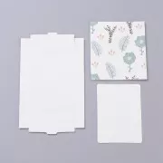 Scatola da montare in kraft con la sua etichetta per bijoux floreale 7x5.4x1 cm x1