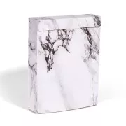 Scatola da montare in cartone - Modello marmo 16.5x13.5x3.5 cm - Bianco - Nero x1