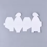 Scatola regalo cuore da montare 6x6x4.5 cm - Bianco scintillante x5