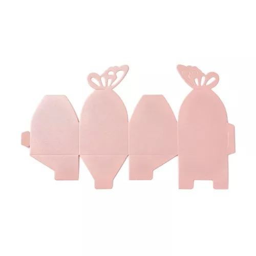 Scatola regalo farfalla da montare 6x6x4 cm - Rosa scintillante x5
