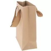 Pochette regalo in kraft con manico in intrecciato 16x12x6 cm - Marrone x1