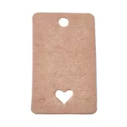 Etichette rettangole cartonate 50x30 mm - Cuore - Kraft x100