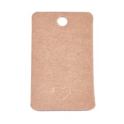 Etichette rettangole cartonate 50x30 mm - Cuore - Kraft x100