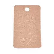 Etichette rettangole cartonate 50x30 mm - Cuore - Kraft x100