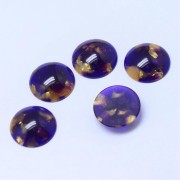 Cabochon tondo in acetato 18 mm - Guscio di tartaruga - Viola- Dorato x1